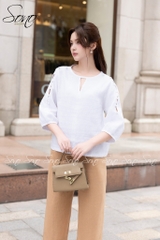 SONO - Áo linen xẻ tay nút bọc
