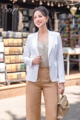 SONO - Quần dài linen nâu nhạt