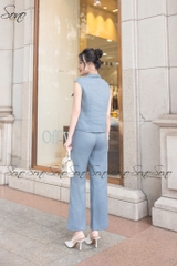 SONO - Bộ dài linen sát nách túi nắp