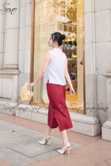 SONO - Áo sơ mi linen sát nách chạy gân