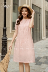 SONO - Đầm chất liệu linen chạy li form suông trẻ trung