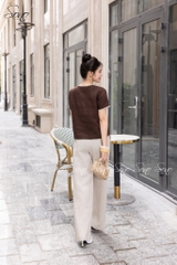 SONO - Áo linen cổ tim viền ren thêu hoa đặc