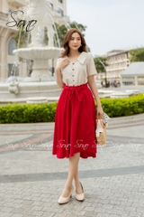 SONO - Áo chất linen trơn cổ bẻ