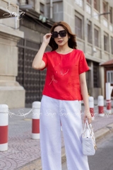 SONO - Áo linen có tay thêu chuồn chuồn