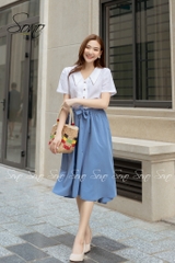 SONO - Áo chất linen trơn cổ bẻ