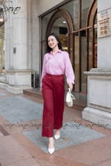 SONO - Áo sơ mi linen dài tay thêu chuồn chuồn