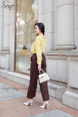 SONO - Áo sơ mi linen dài tay thêu chuồn chuồn