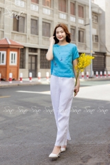 SONO - Áo linen có tay thêu chuồn chuồn