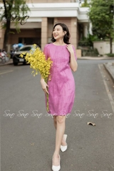 SONO - Đầm chất liệu linen chạy li form suông trẻ trung