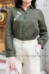 SONO - Quần dài linen nắp túi xéo