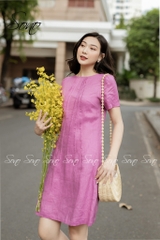 SONO - Đầm chất liệu linen chạy li form suông trẻ trung