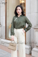 SONO - Quần dài linen nắp túi xéo