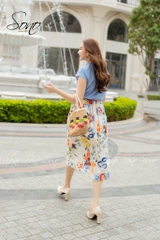 SONO - Chân váy chất thô hoa