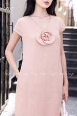 SONO - Đầm linen quấn bông bằng tay