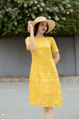 SONO - Đầm chất liệu linen chạy li form suông trẻ trung