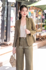 SONO - Áo blazer linen tay dài