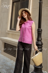 SONO - Quần dài linen bản lưng lật