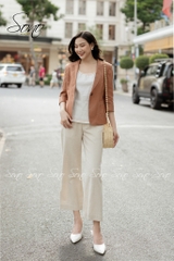 SONO - Áo vest linen chỉ nổi 2 lớp