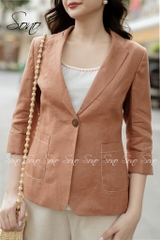 SONO - Áo vest linen chỉ nổi 2 lớp
