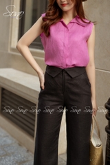 SONO - Quần dài linen bản lưng lật