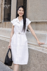 SONO - Đầm sơ mi linen 4 túi trước