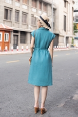 SONO - Đầm sơ mi linen 4 túi trước