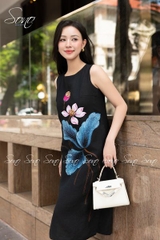 SONO - Đầm linen vẽ hoa sen
