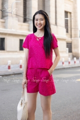 SONO - Set short có tay tơ thêu nhật