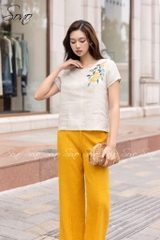 SONO - Áo linen thêu hoa 5 cánh