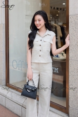 SONO - Bộ dài linen sát nách túi nắp
