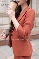 SONO - Áo vest linen xếp ly 5 gạch