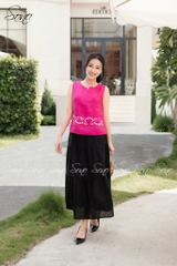 SONO - Áo sát nách linen thêu viền lai