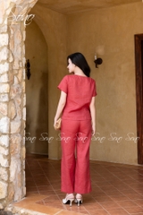 SONO - Bộ linen cổ tim thêu lá