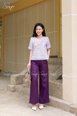 SONO - Áo linen cổ trứng tay lật lai