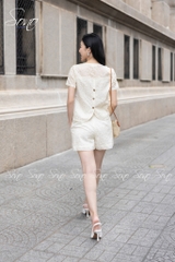 SONO - Set short có tay tơ thêu nhật