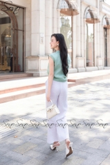 SONO - Áo linen cổ bẻ nút nhựa