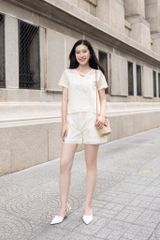 SONO - Set short có tay tơ thêu nhật