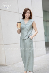 SONO - Bộ dài ghi lê sát nách linen