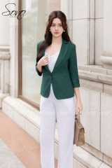 SONO - Áo vest linen xếp ly 5 gạch