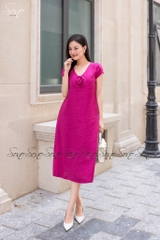 SONO - Đầm linen quấn bông bằng tay