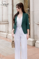 SONO - Áo vest linen xếp ly 5 gạch