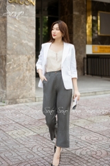 SONO - Áo vest linen tay lỡ nút bọc