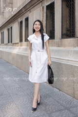 SONO - Đầm sơ mi linen 4 túi trước