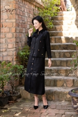 SONO - Chân váy linen nút gỗ