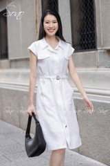 SONO - Đầm sơ mi linen 4 túi trước