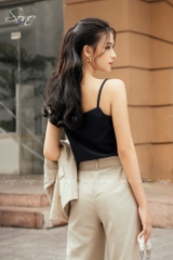 SONO - Áo linen 2 dây nút bọc