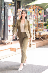 SONO - Quần linen li giữa mix áo vest