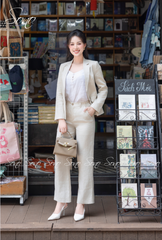 SONO - Quần linen form suông mix áo vest