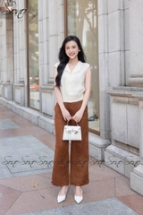 SONO - Áo linen cổ bẻ nút nhựa