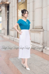 SONO - Chân váy linen nút mắt cáo